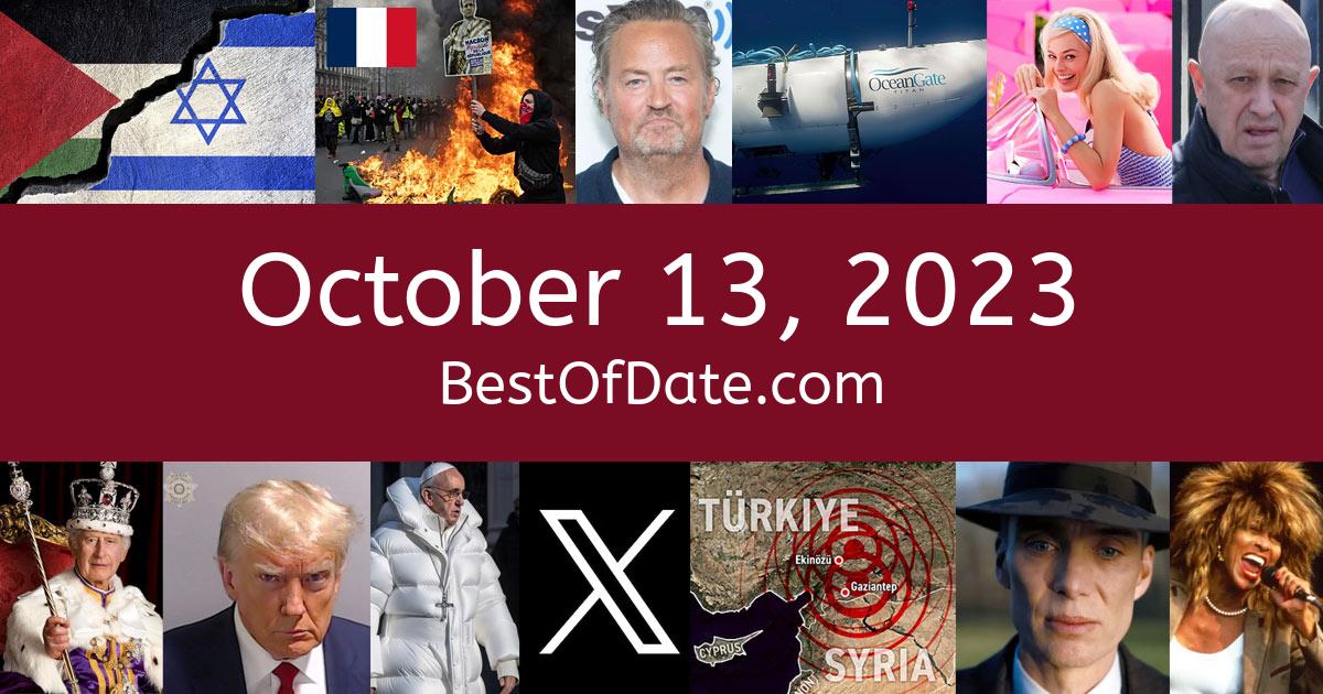 October 13, 2023 Facts, Nostalgia, and News