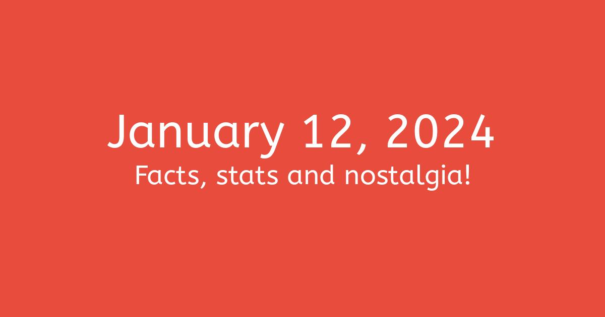 January 12, 2024 Facts, Nostalgia, and News