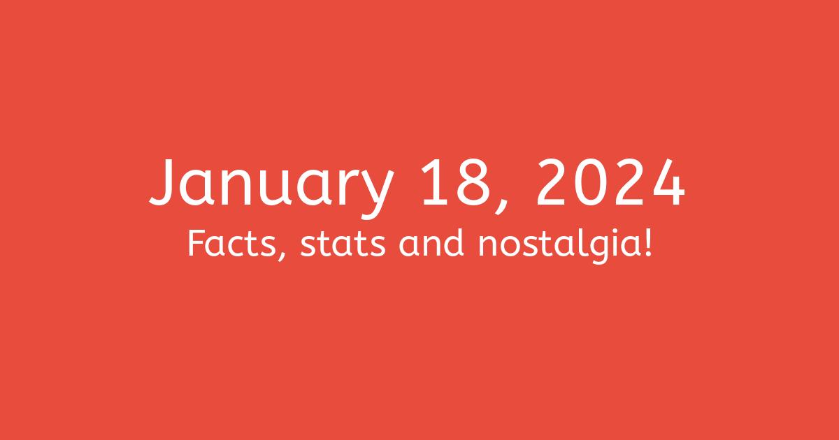 January 18, 2024 Facts, Nostalgia, and News
