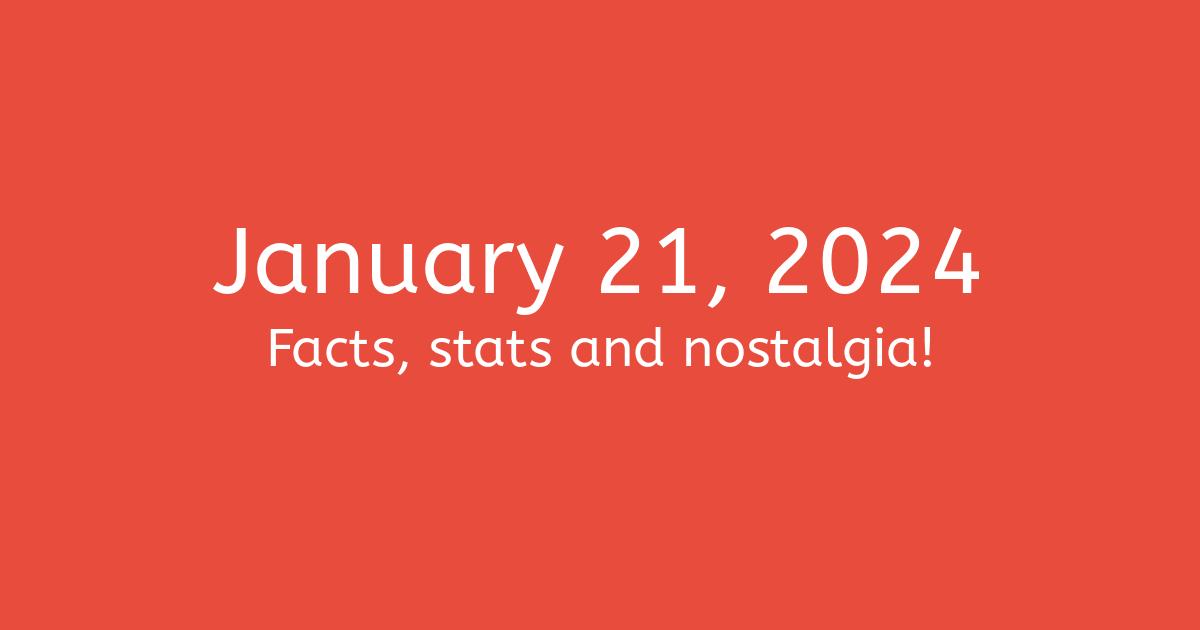January 21, 2024 Facts, Nostalgia, and News