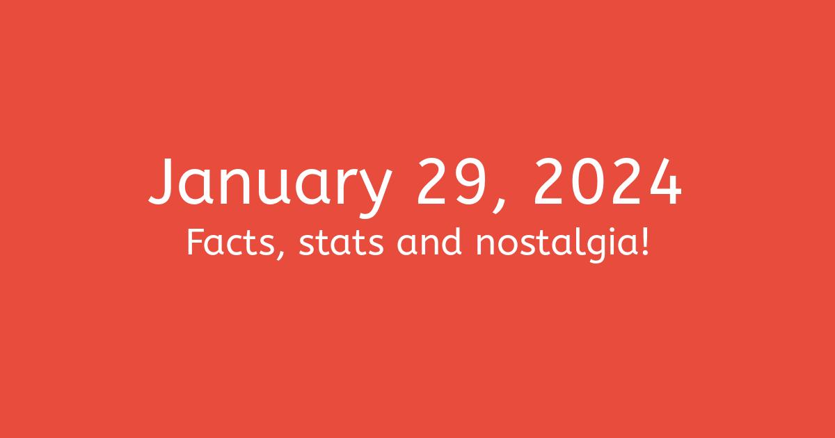 January 29, 2024 Facts, Nostalgia, and News