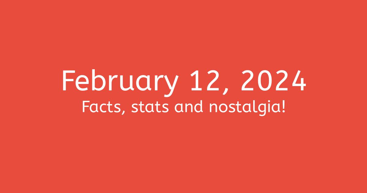 February 12th, 2024 - Facts, Statistics and Events
