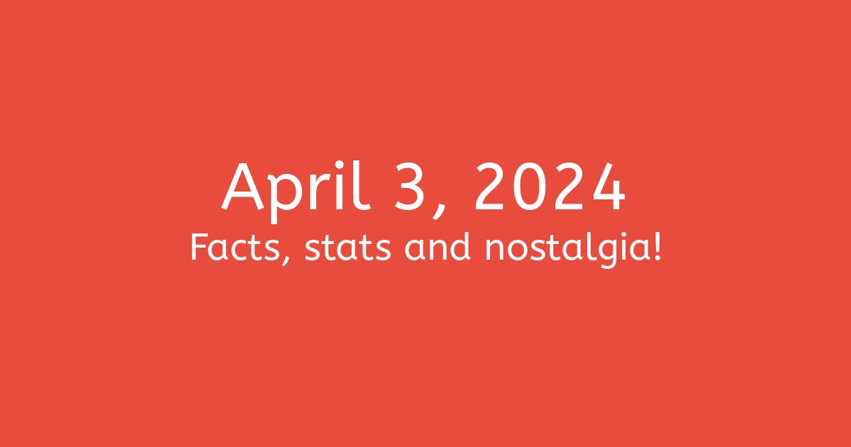 April 3, 2024 Facts, Statistics, and Events