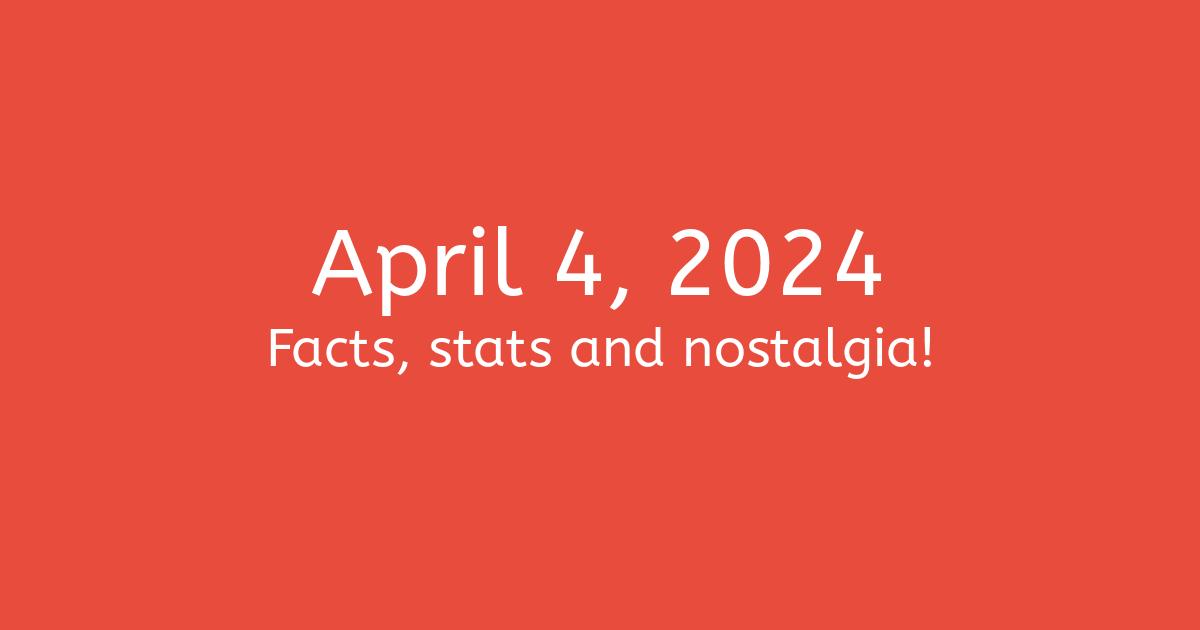 April 4, 2024 Facts, Statistics, and Events