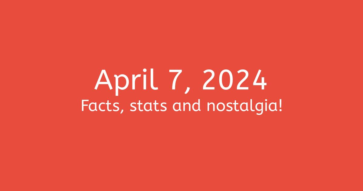 April 7, 2024 Facts, Statistics, and Events