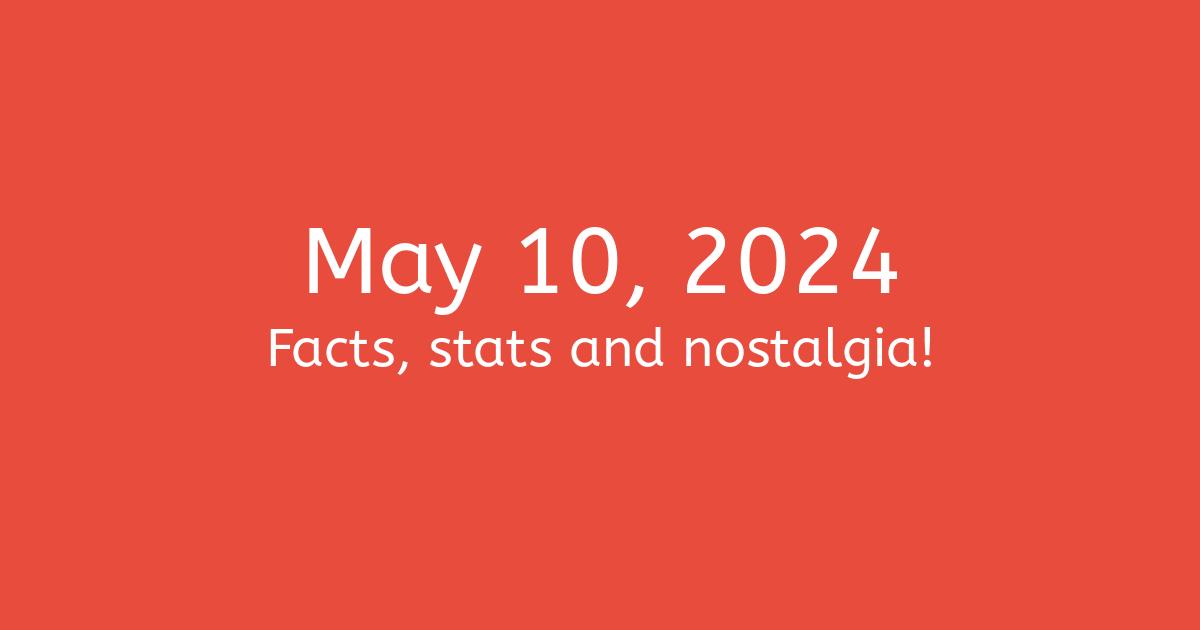 May 10, 2024 Facts, Statistics, and Events
