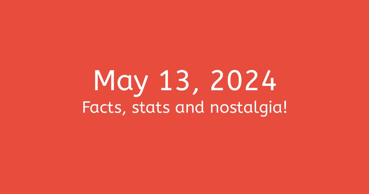 May 13, 2024 Facts, Statistics, and Events