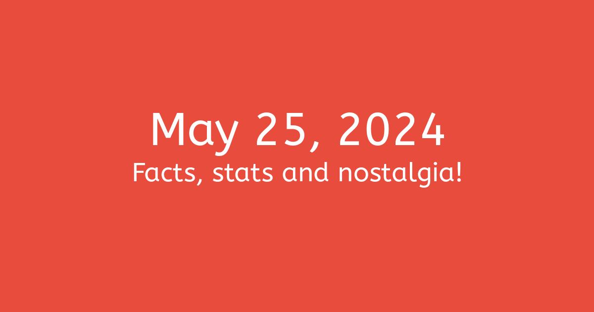 May 25, 2024 Facts, Statistics, and Events