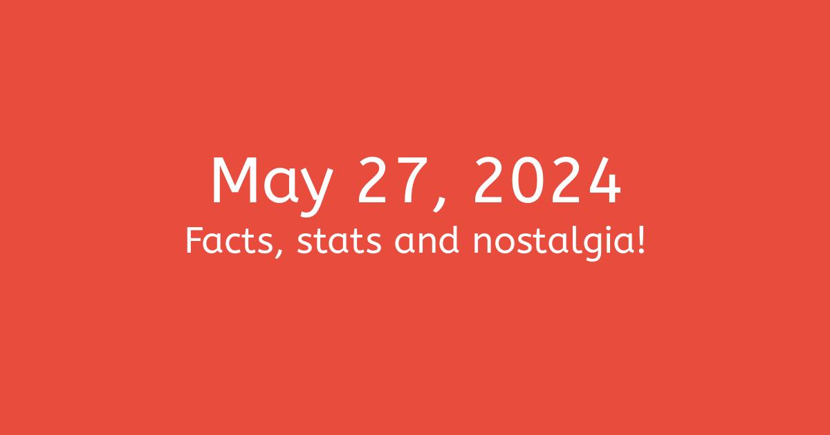 May 27, 2024 Facts, Statistics, and Events