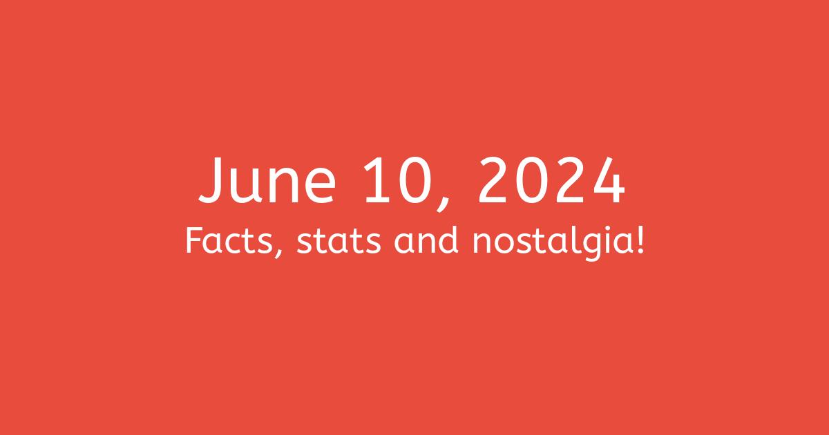 June 10, 2024 Facts, Statistics, and Events