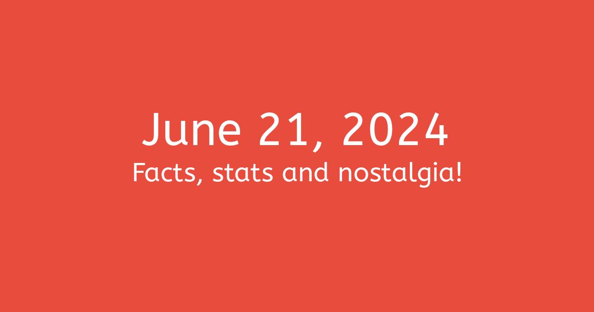 June 21, 2024 Facts, Statistics, and Events