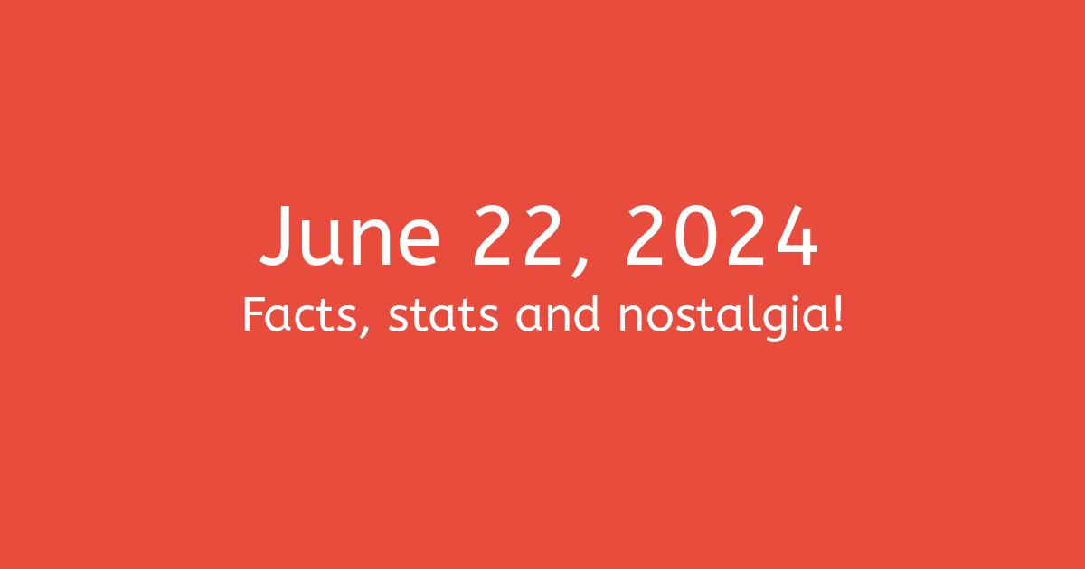 June 22, 2024 Facts, Statistics, and Events