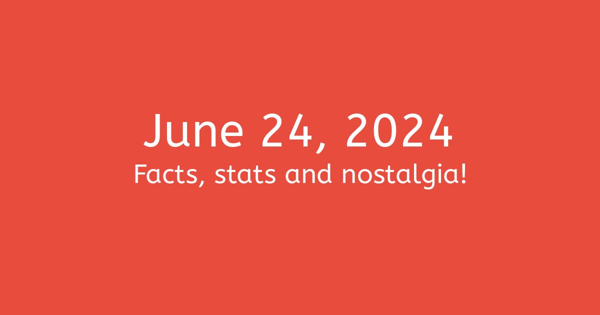 June 24th, 2024 Facts, Statistics and Events