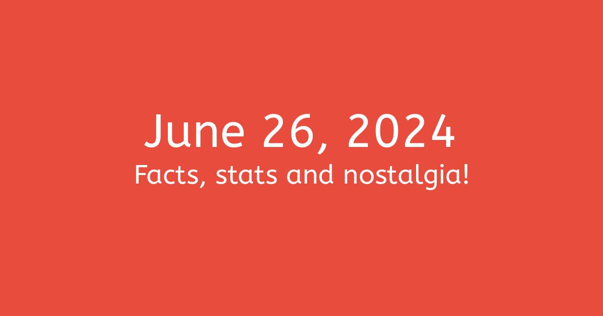 June 26, 2024 Facts, Statistics, and Events