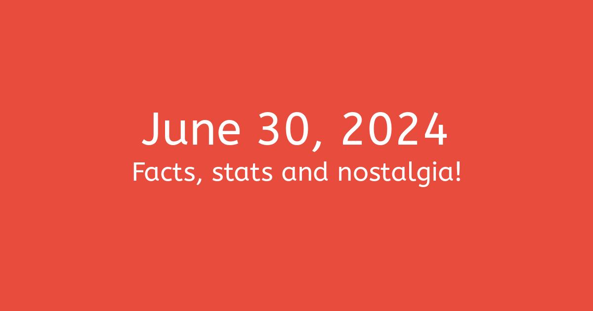 June 30, 2024 Facts, Statistics, and Events