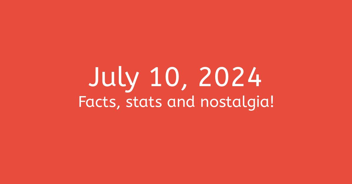 July 10, 2024 Facts, Statistics, and Events