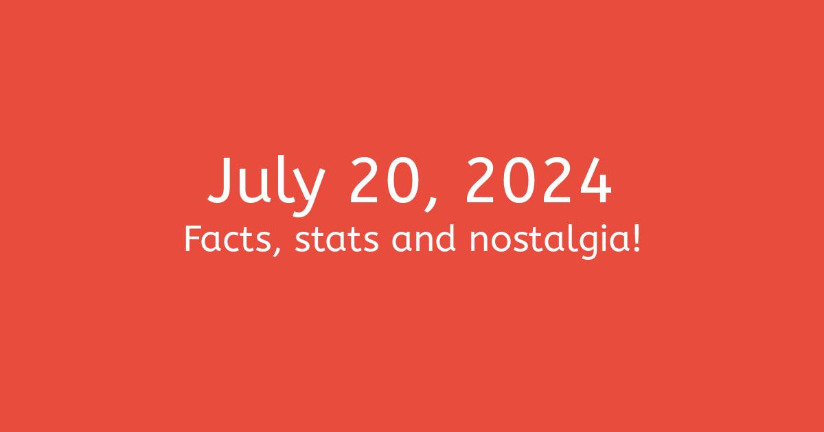 July 20, 2024 Facts, Statistics, and Events