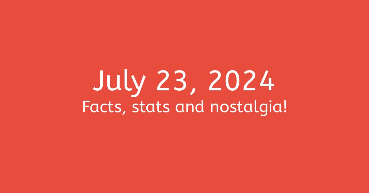 July 23, 2024 Facts, Statistics, and Events