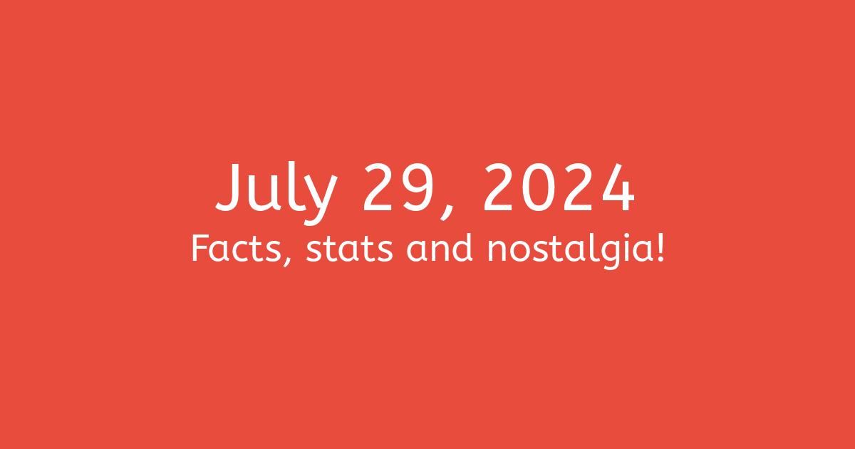 July 29, 2024 Facts, Statistics, and Events