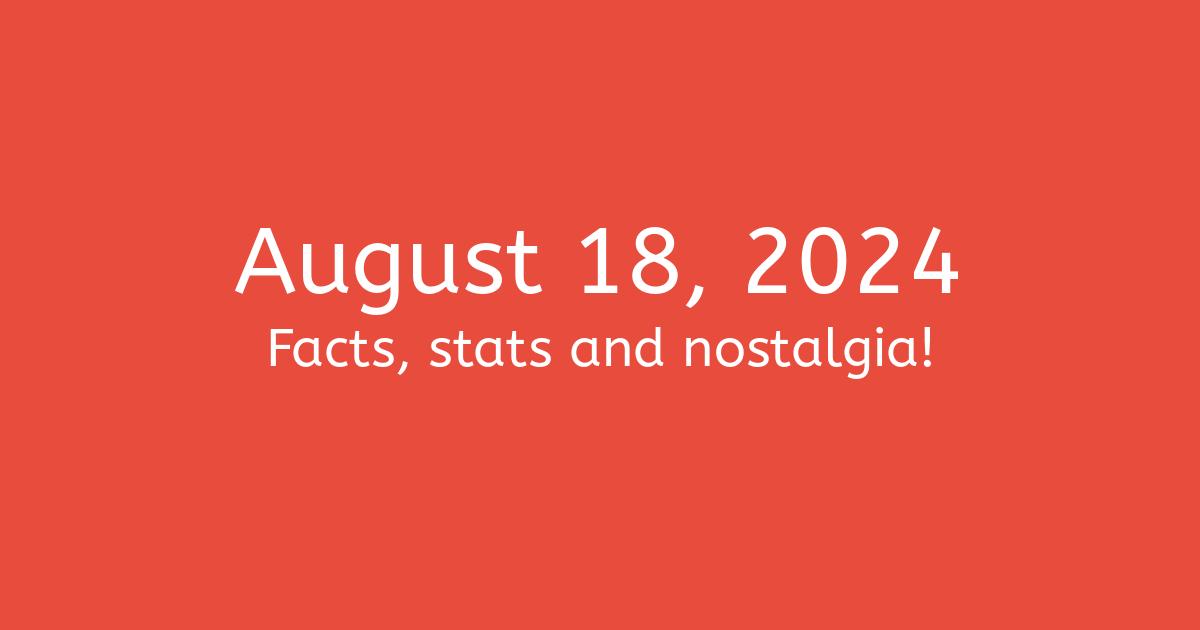August 18, 2024 Facts, Statistics, and Events
