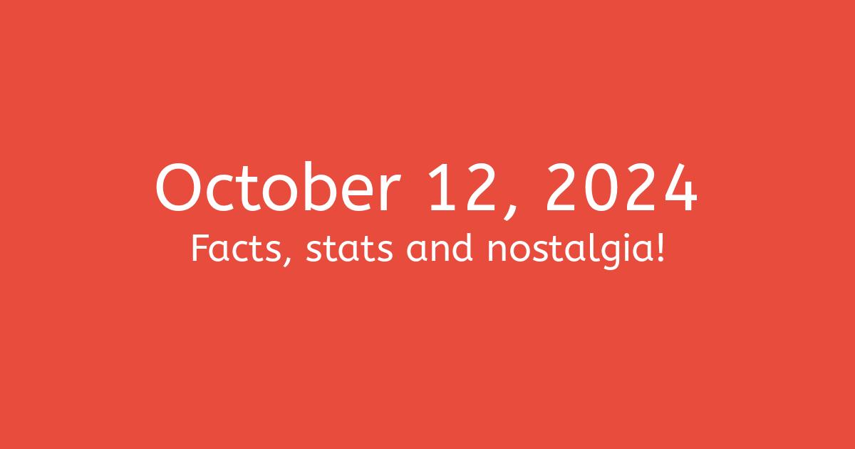 October 12, 2024 Facts, Statistics, and Events