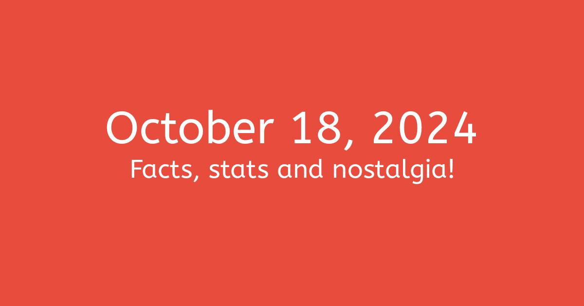October 18, 2024 Facts, Statistics, and Events