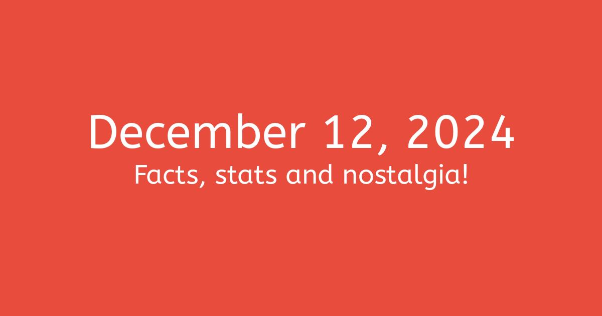 December 12th, 2024 - Facts, Statistics and Events