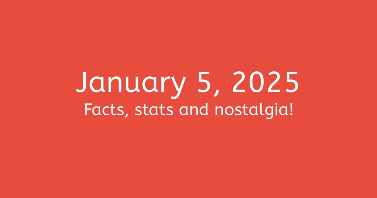 January 5, 2025 Facts, Statistics, and Events