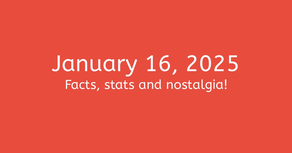 Monday 16th January 2025