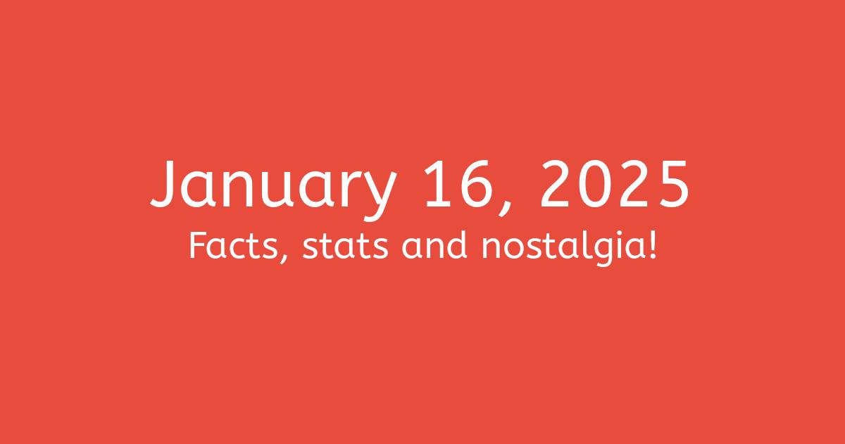 January 16, 2025 Facts, Nostalgia, and News