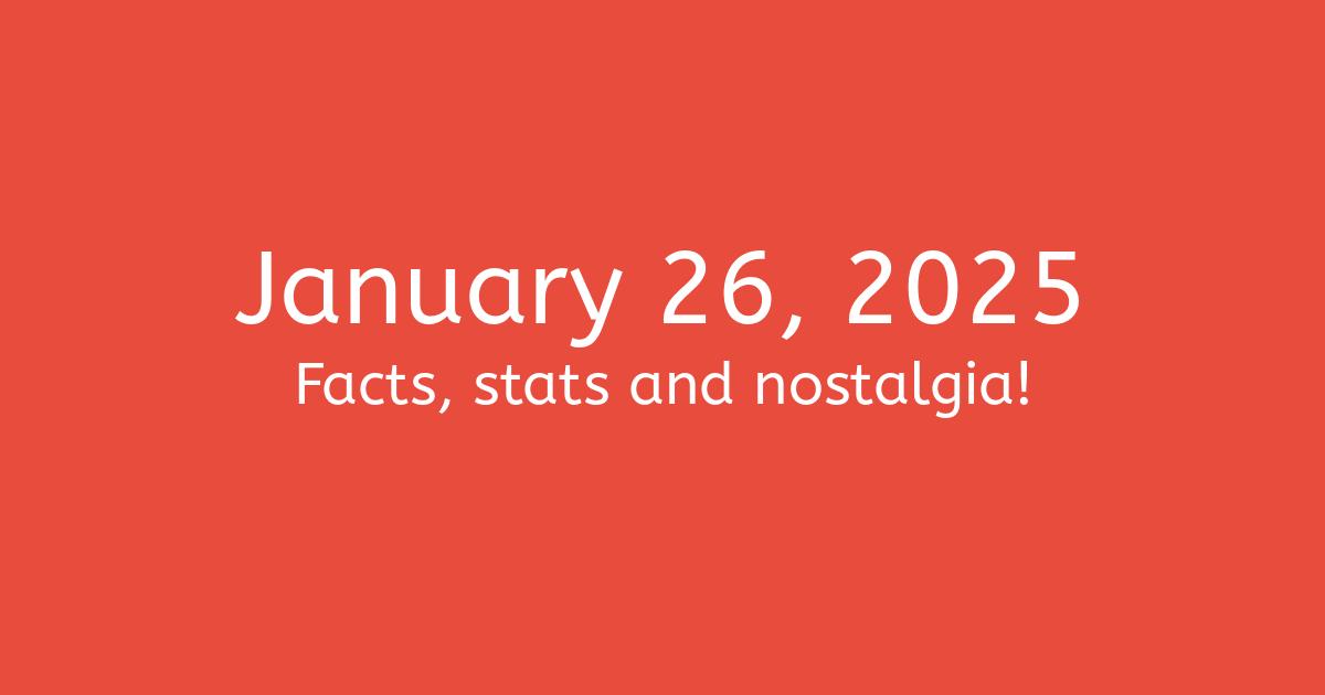 January 26th, 2025 Facts, Statistics and Events