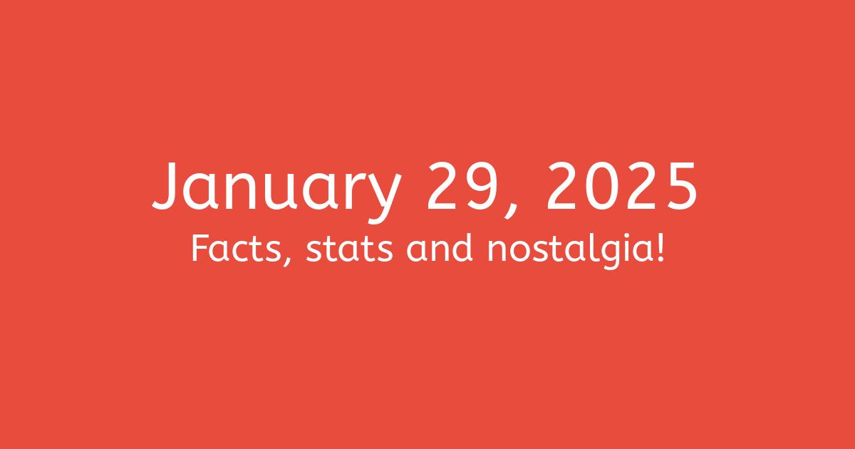 January 29, 2025 Facts, Nostalgia, and News