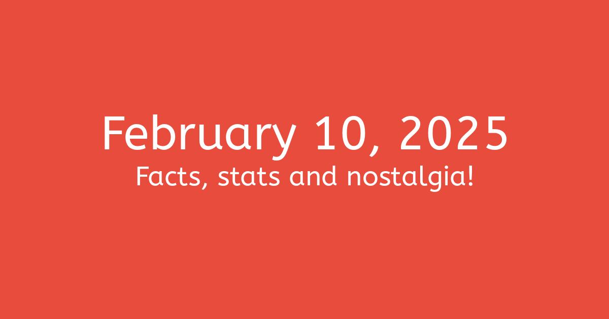 February 10, 2025 Facts, Statistics, and Events