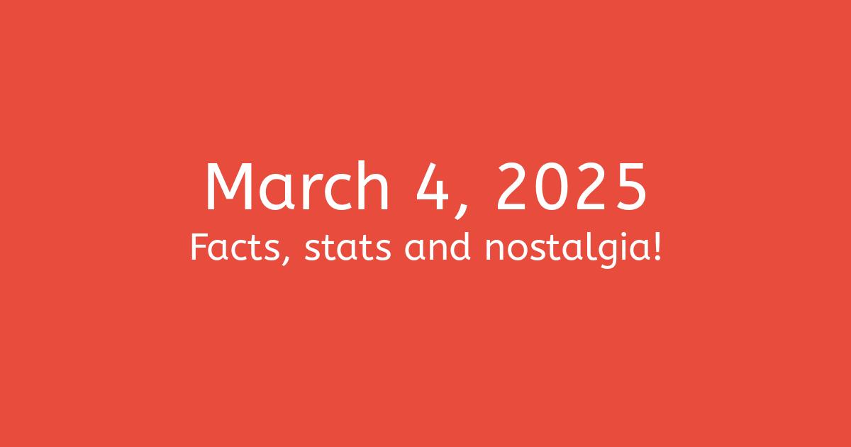 March 4, 2025 Facts, Statistics, and Events