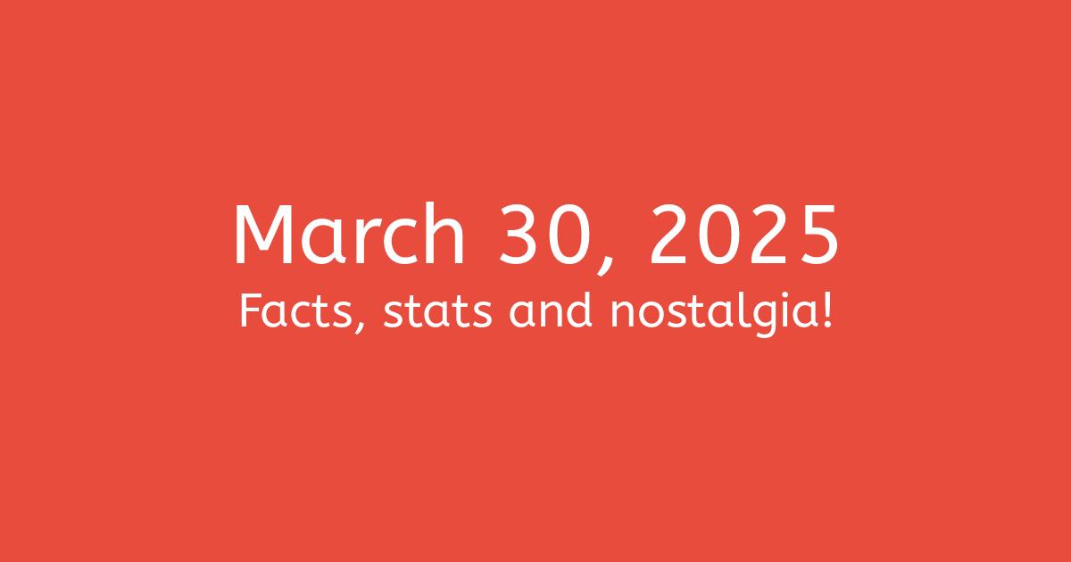 March 30, 2025 Facts, Statistics, and Events