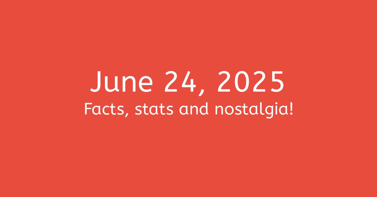 June 24, 2025 Facts, Statistics, and Events