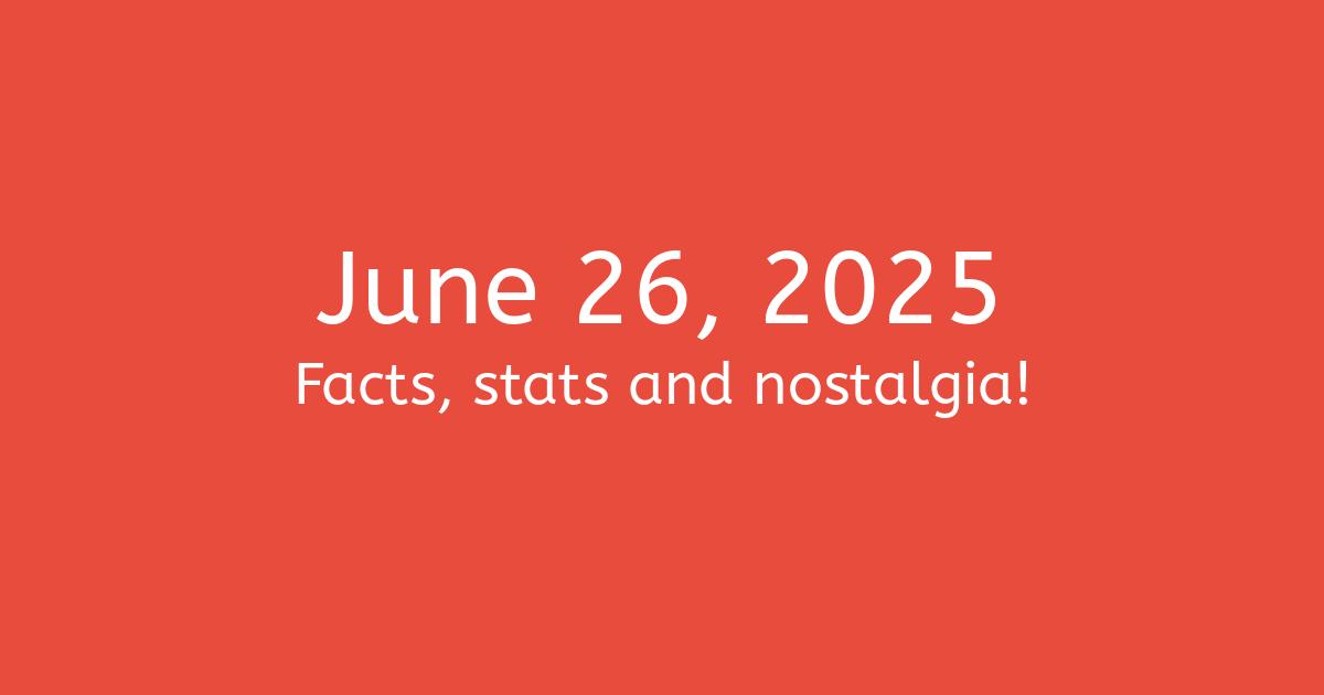 June 26th, 2025 Facts, Statistics and Events