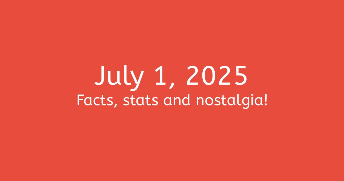 July 1st, 2025 - Facts, Statistics and Events