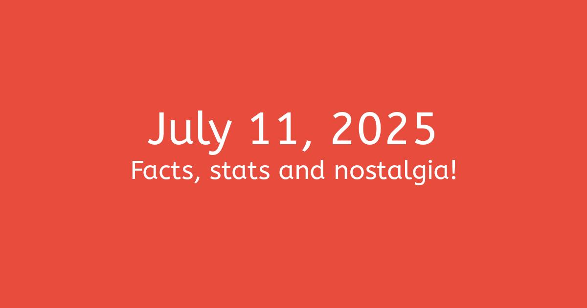 July 11, 2025 Facts, Statistics, and Events