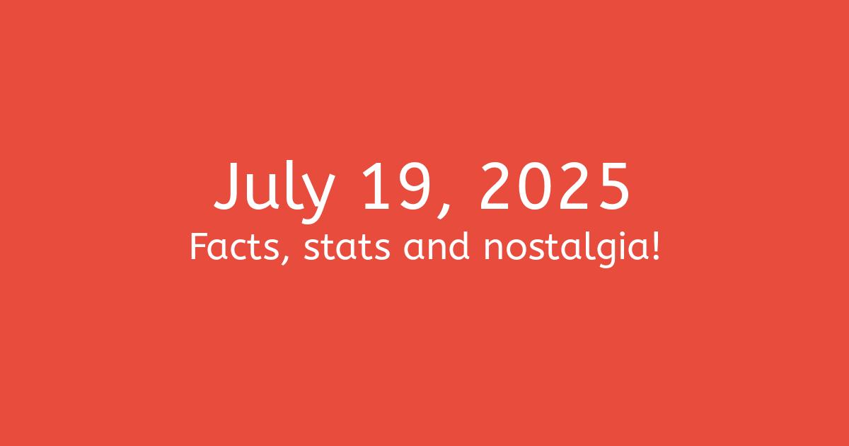 July 19, 2025 Facts, Statistics, and Events