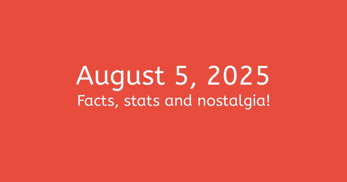 August 5, 2025 Facts, Statistics, and Events