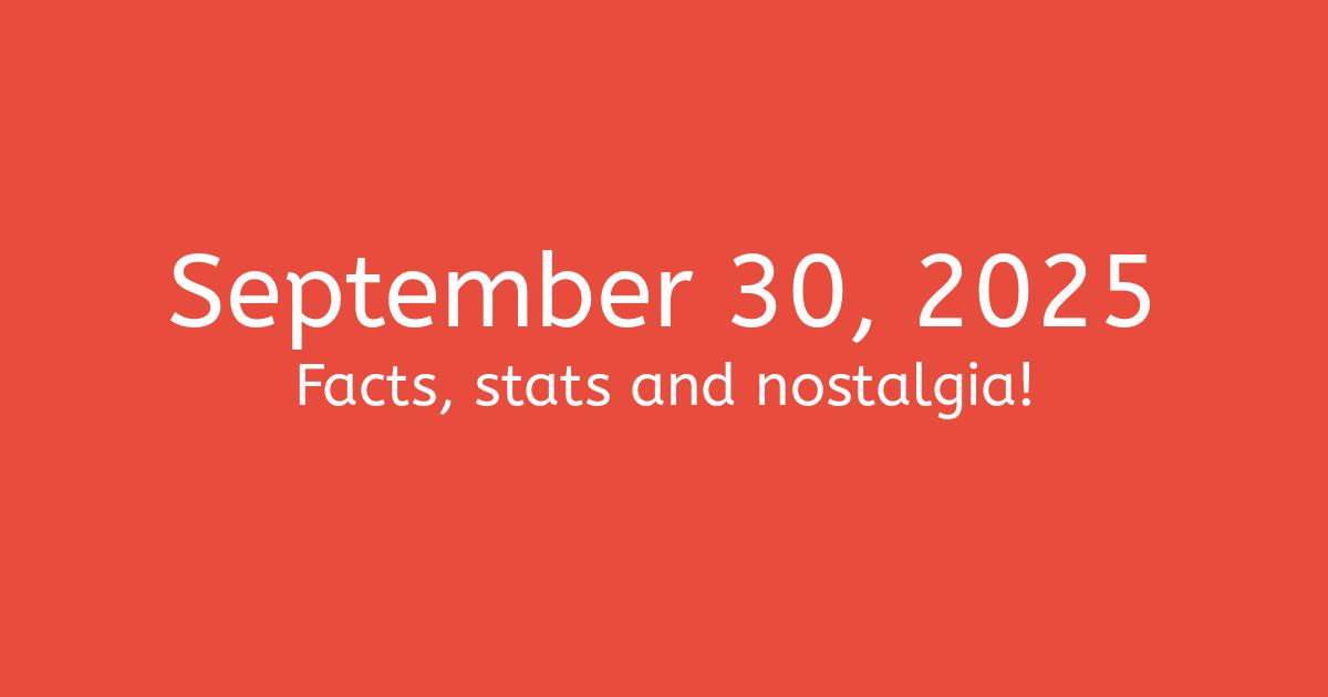 September 30, 2025 Facts, Statistics, and Events