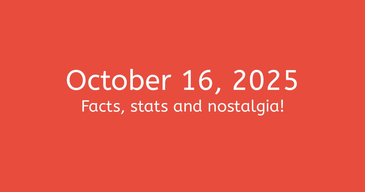 October 16, 2025 Facts, Statistics, and Events