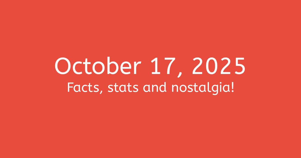 October 17, 2025 Facts, Statistics, and Events