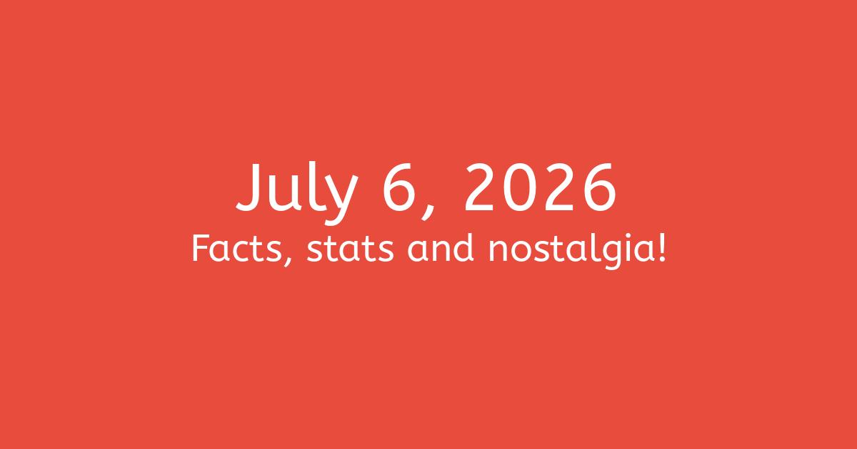 July 6th, 2026 Facts, Statistics and Events