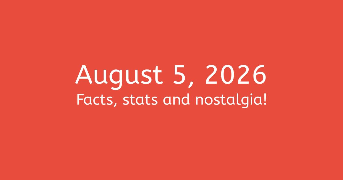 August 5, 2026 Facts, Statistics, and Events