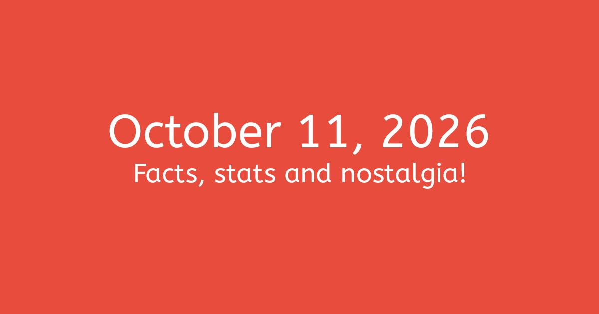 October 11, 2026 Facts, Statistics, and Events
