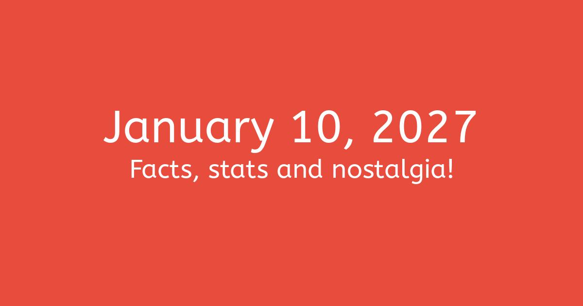 January 10, 2027 Facts, Statistics, and Events