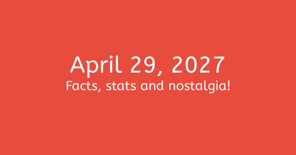 April 29th, 2027 Facts, Statistics and Events