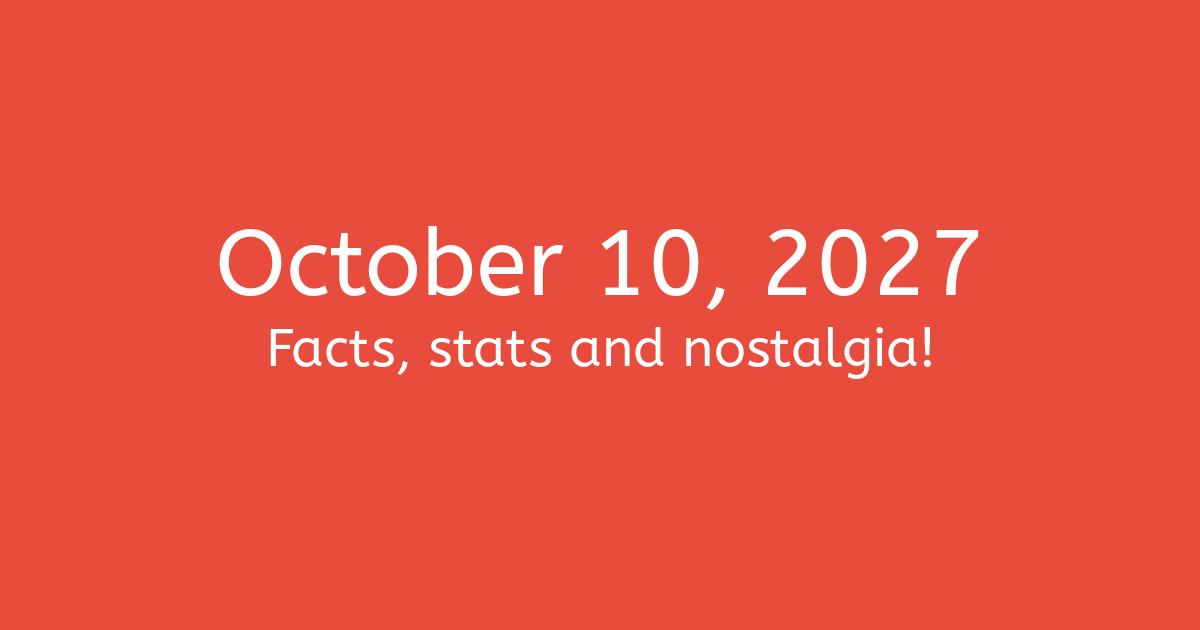 October 10th, 2027 Facts, Statistics and Events